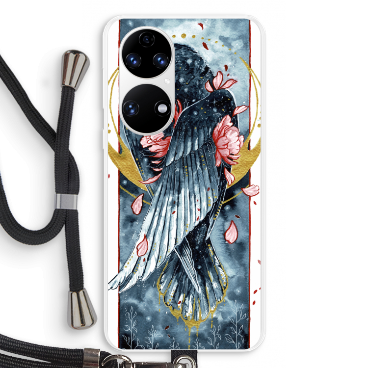Golden Raven: Huawei P50 Transparant Hoesje met koord