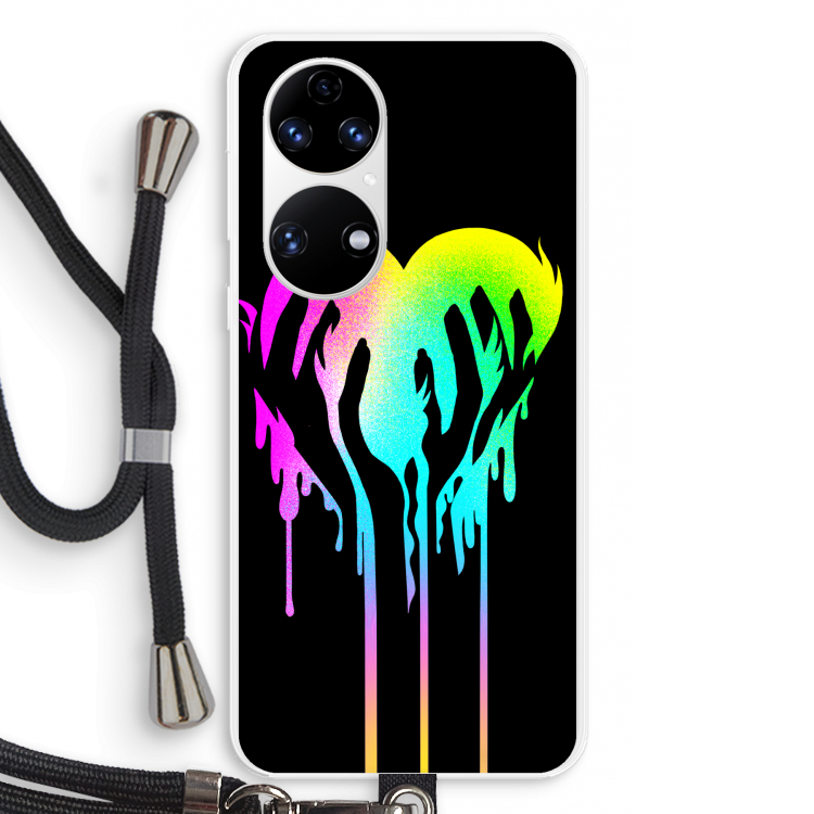 Hold My Heart: Huawei P50 Transparant Hoesje met koord