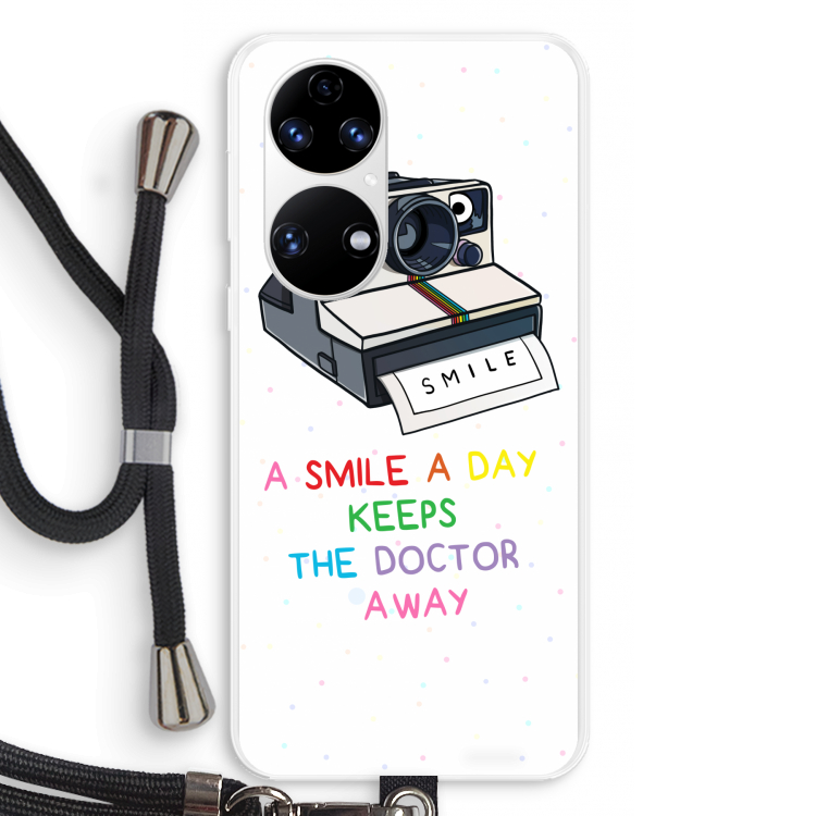 Smile: Huawei P50 Transparant Hoesje met koord