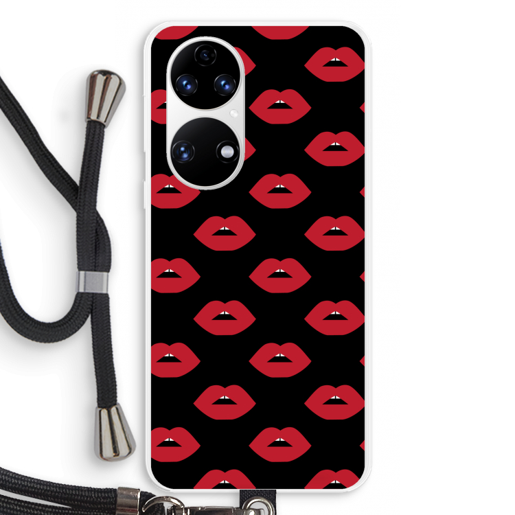 Lips: Huawei P50 Transparant Hoesje met koord