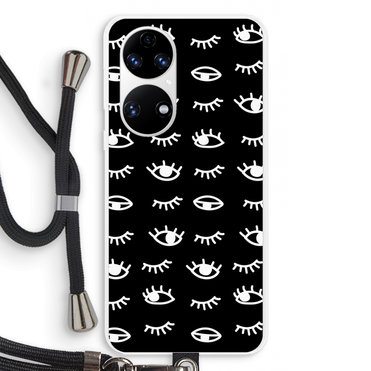 Eye pattern #3: Huawei P50 Transparant Hoesje met koord