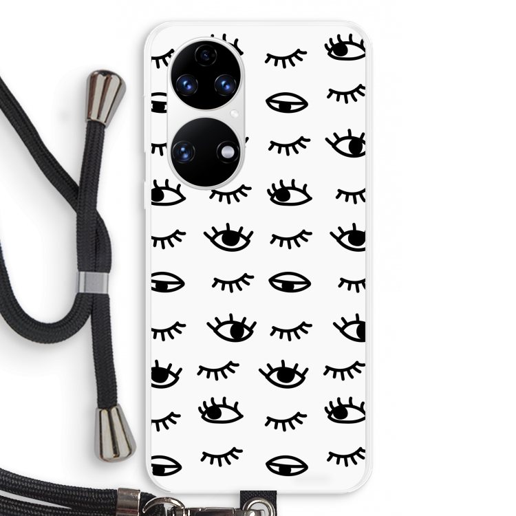 Eye pattern #2: Huawei P50 Transparant Hoesje met koord