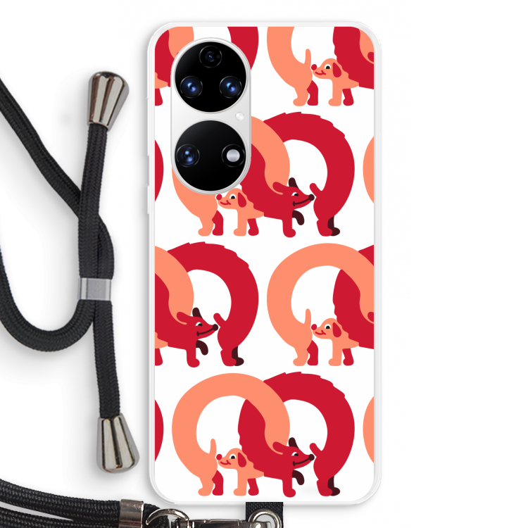 Dogs: Huawei P50 Transparant Hoesje met koord