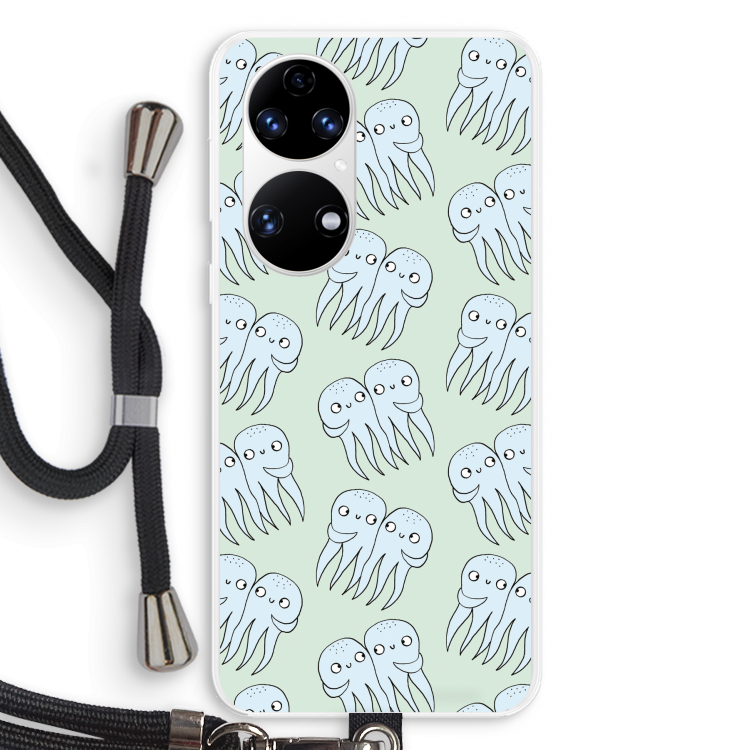 Octopussen: Huawei P50 Transparant Hoesje met koord
