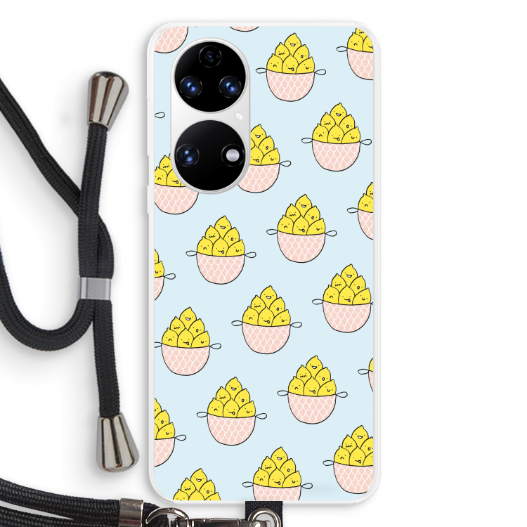Citroenen: Huawei P50 Transparant Hoesje met koord