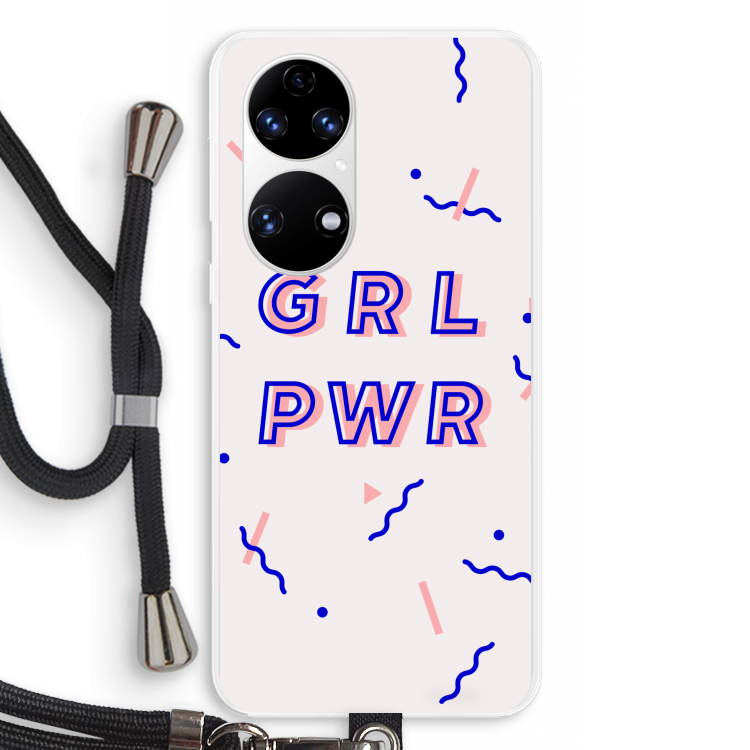 GRL PWR: Huawei P50 Transparant Hoesje met koord