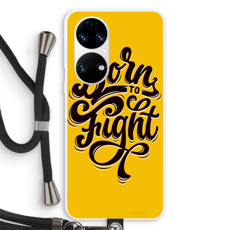 Born to Fight: Huawei P50 Transparant Hoesje met koord