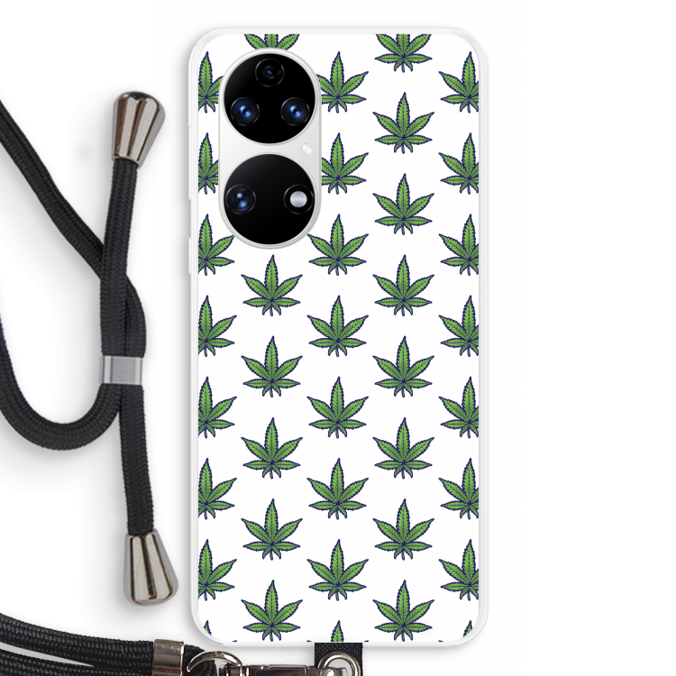 Weed: Huawei P50 Transparant Hoesje met koord