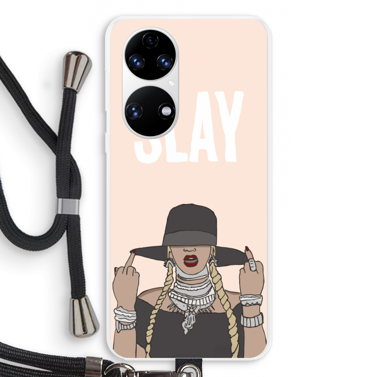 Slay All Day: Huawei P50 Transparant Hoesje met koord