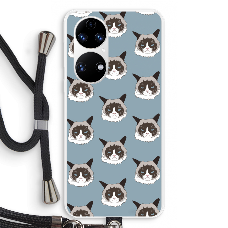 It's a Purrr Case: Huawei P50 Transparant Hoesje met koord