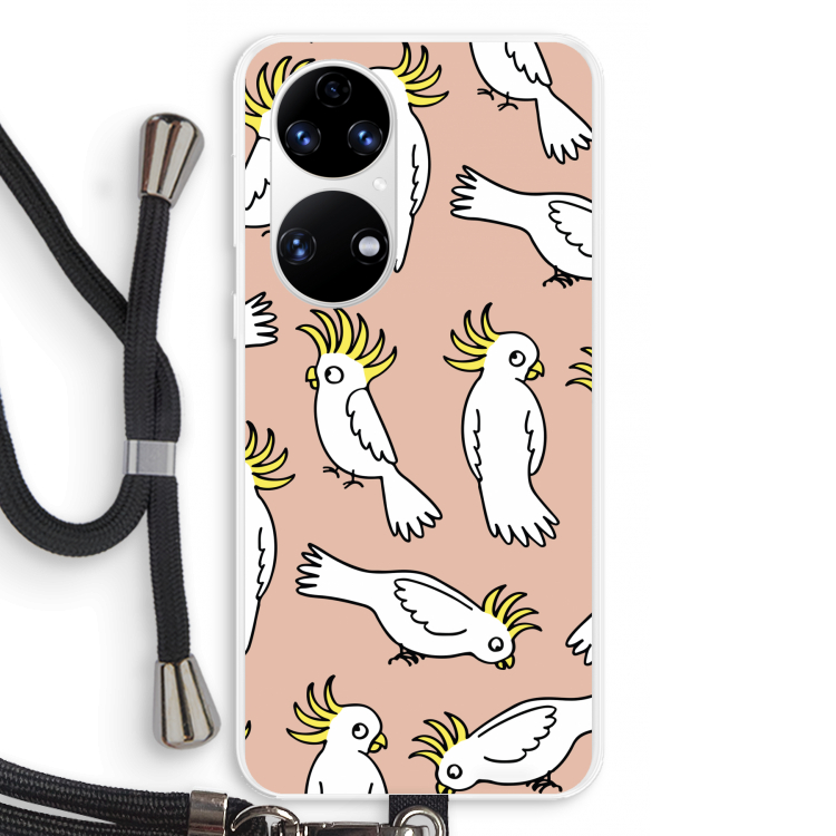 Papegaai: Huawei P50 Transparant Hoesje met koord