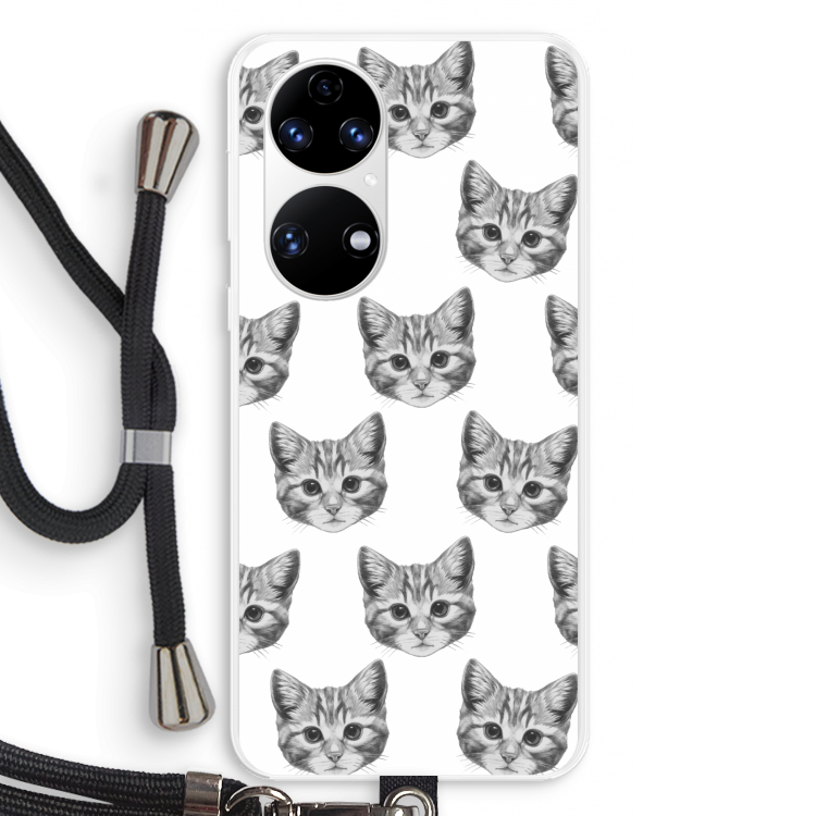 Kitten: Huawei P50 Transparant Hoesje met koord