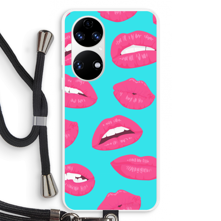 Bite my lip: Huawei P50 Transparant Hoesje met koord