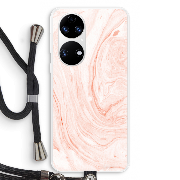 Peach bath: Huawei P50 Transparant Hoesje met koord