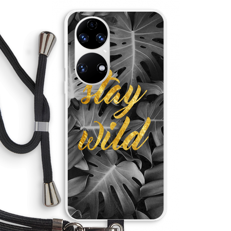 Stay wild: Huawei P50 Transparant Hoesje met koord