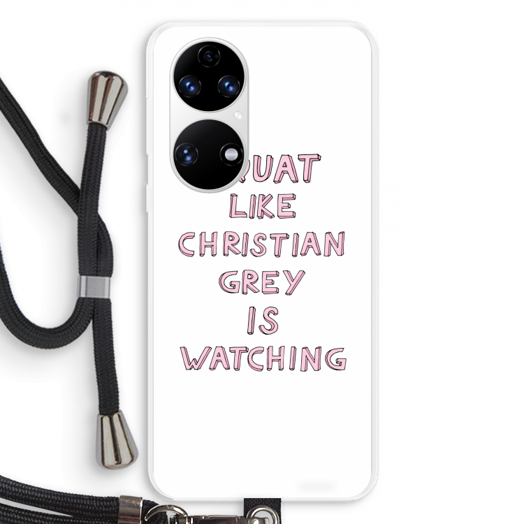 Christian Grey: Huawei P50 Transparant Hoesje met koord