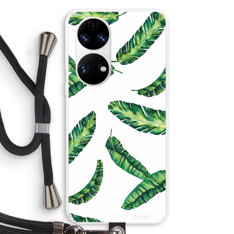 Lange bladeren: Huawei P50 Transparant Hoesje met koord