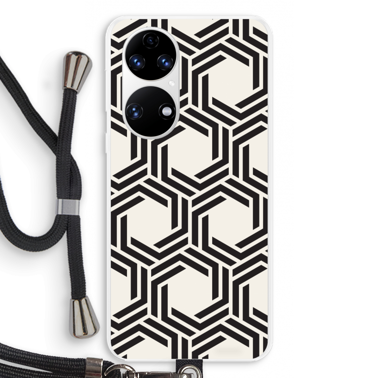 Geometrisch patroon: Huawei P50 Transparant Hoesje met koord