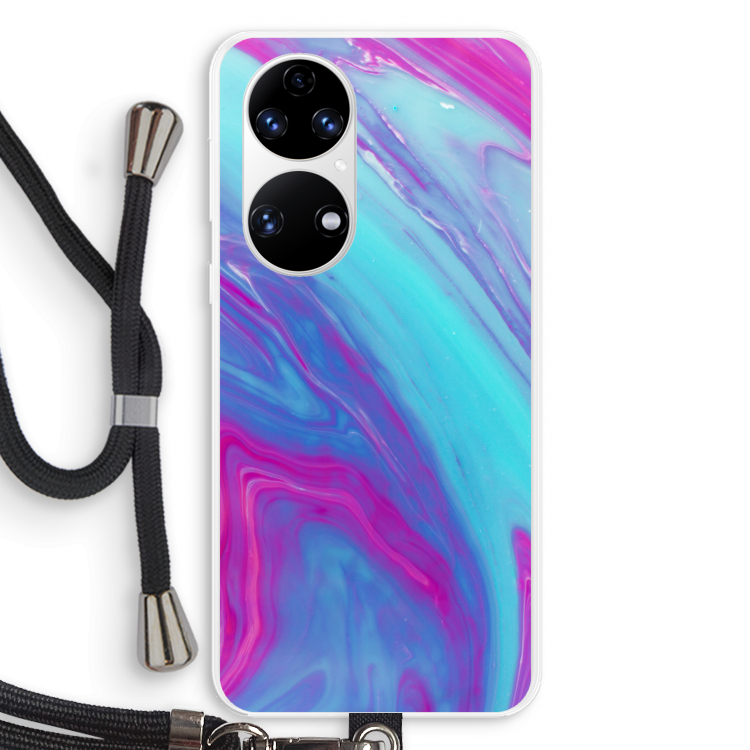 Zweverige regenboog: Huawei P50 Transparant Hoesje met koord