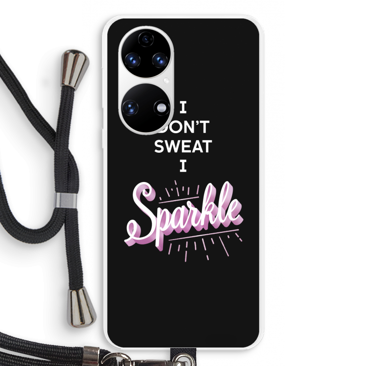 Sparkle quote: Huawei P50 Transparant Hoesje met koord