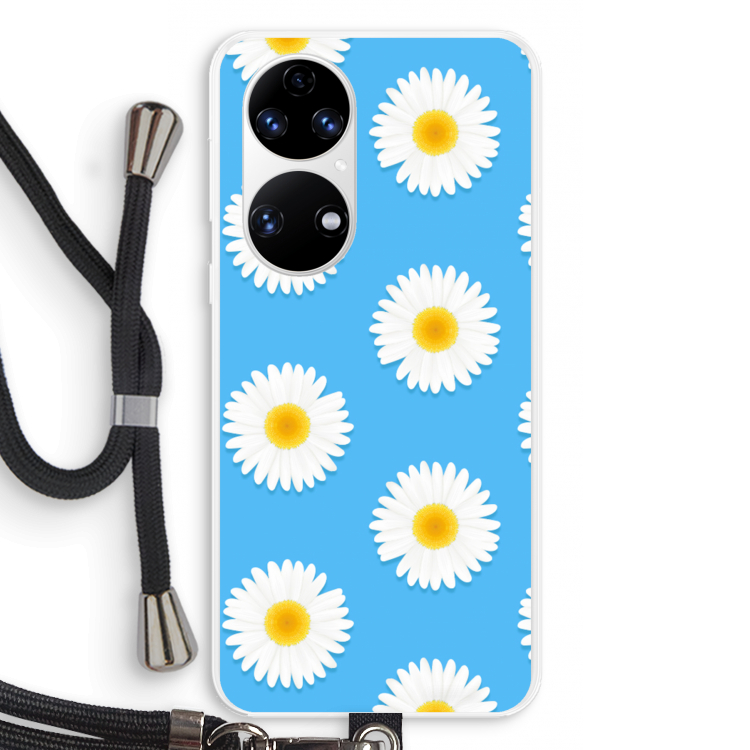 Margrietjes: Huawei P50 Transparant Hoesje met koord