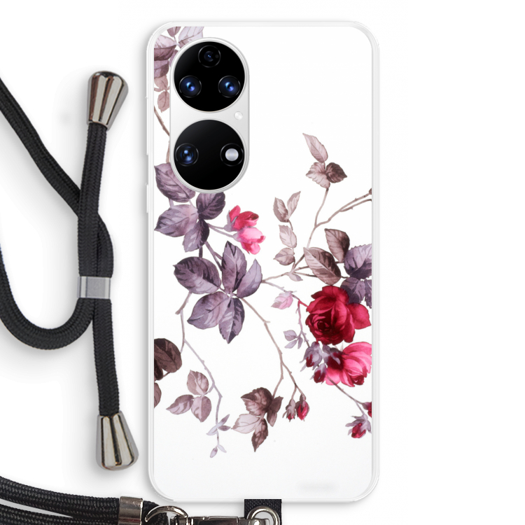 Mooie bloemen: Huawei P50 Transparant Hoesje met koord