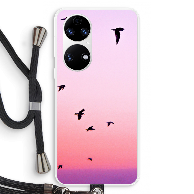 Fly away: Huawei P50 Transparant Hoesje met koord