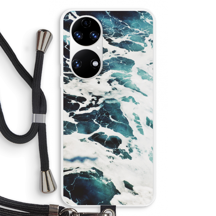 Golven: Huawei P50 Transparant Hoesje met koord