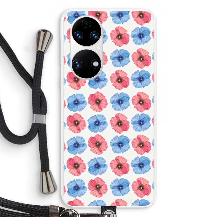 Klaproosjes: Huawei P50 Transparant Hoesje met koord
