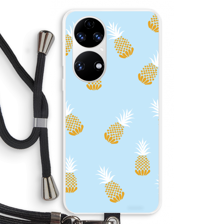 Ananasjes: Huawei P50 Transparant Hoesje met koord