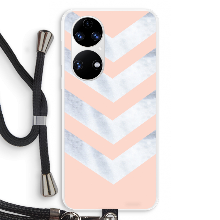 Marmeren pijlen: Huawei P50 Transparant Hoesje met koord