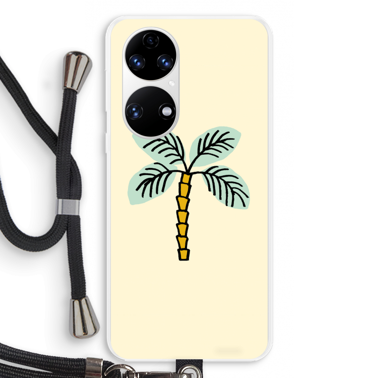 Palmboom: Huawei P50 Transparant Hoesje met koord