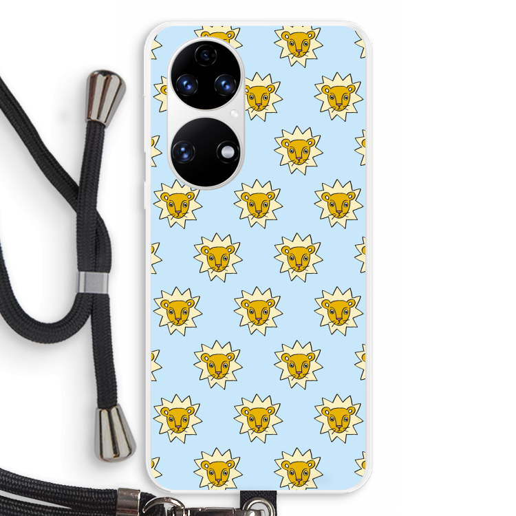 Leeuwenkoppen: Huawei P50 Transparant Hoesje met koord