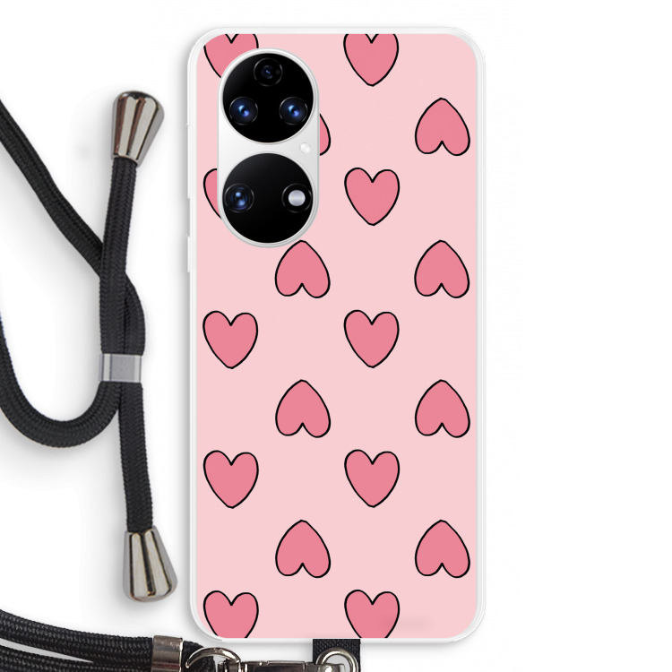 Ondersteboven verliefd: Huawei P50 Transparant Hoesje met koord