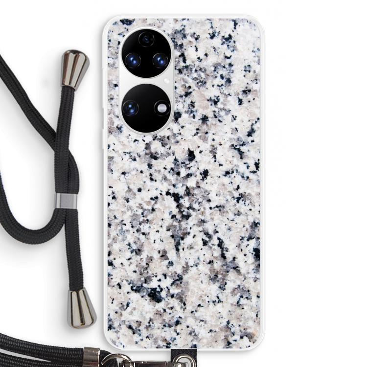 Gespikkelde marmer: Huawei P50 Transparant Hoesje met koord