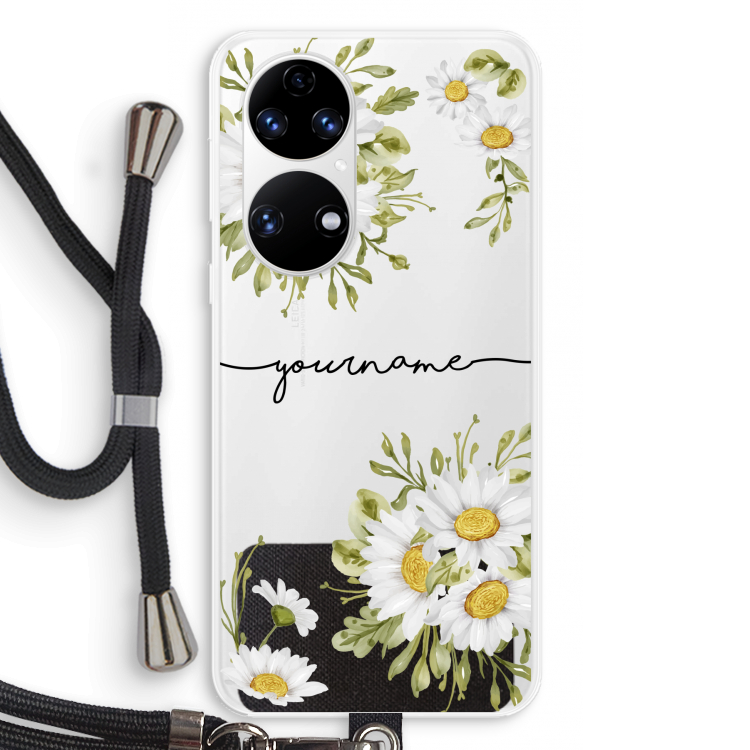 Daisies: Huawei P50 Transparant Hoesje met koord