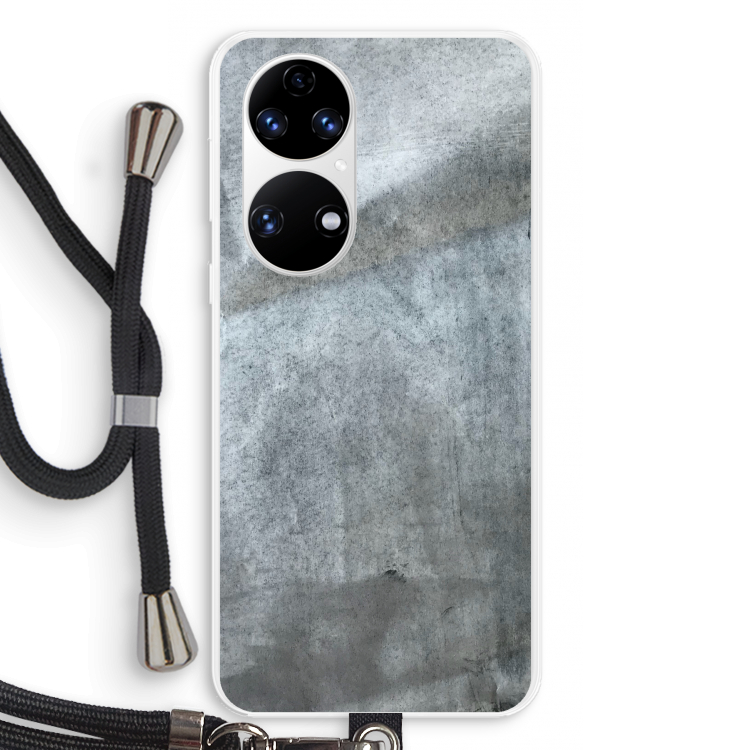 Grey Stone: Huawei P50 Transparant Hoesje met koord