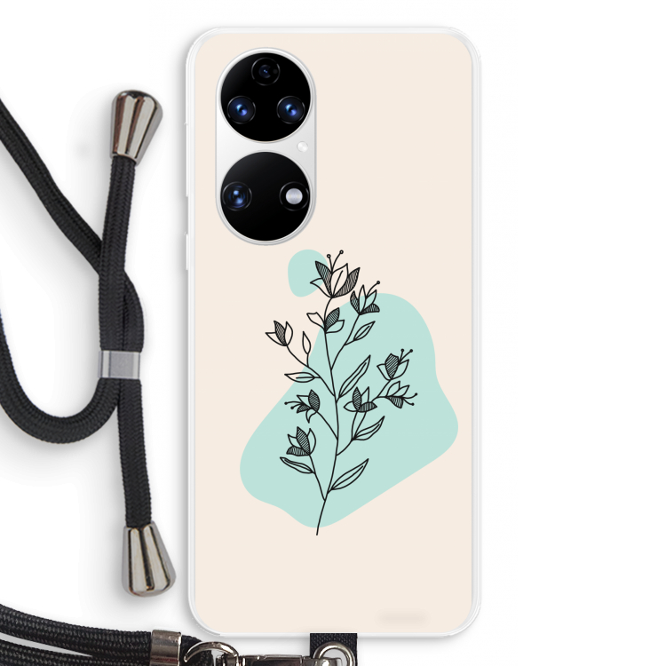 Violets are blue: Huawei P50 Transparant Hoesje met koord