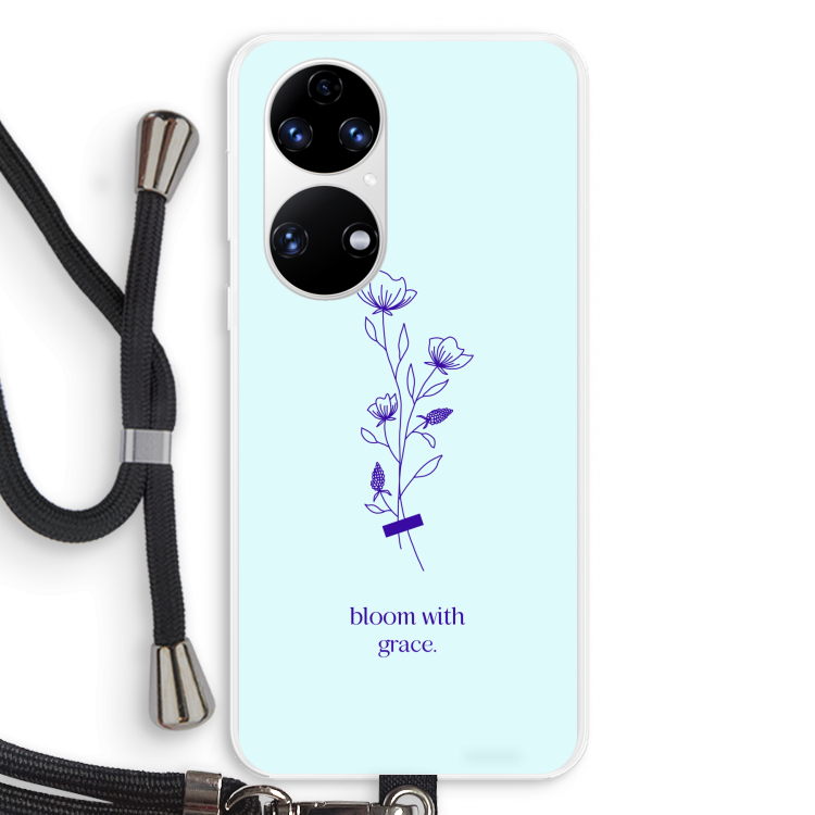 Bloom with grace: Huawei P50 Transparant Hoesje met koord