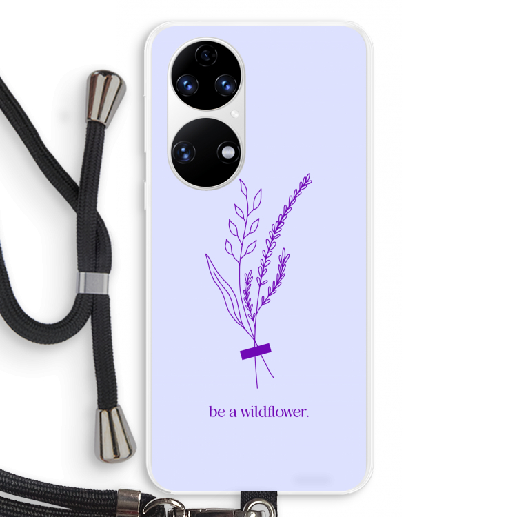 Be a wildflower: Huawei P50 Transparant Hoesje met koord