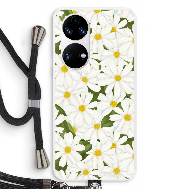Summer Daisies: Huawei P50 Transparant Hoesje met koord