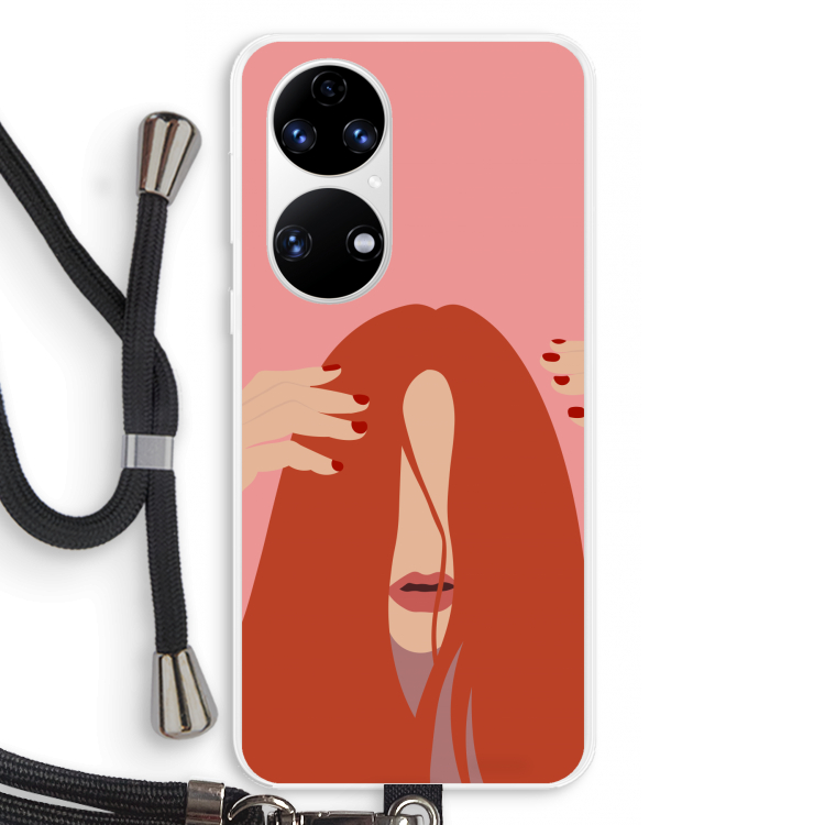 Woke up like this: Huawei P50 Transparant Hoesje met koord