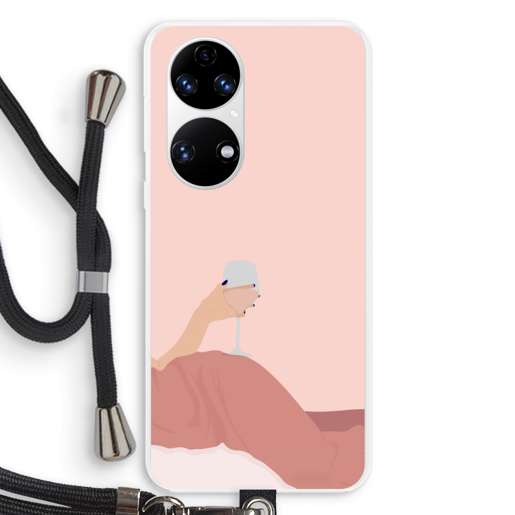 Wine: Huawei P50 Transparant Hoesje met koord