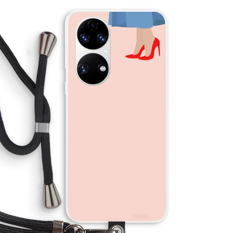 High heels: Huawei P50 Transparant Hoesje met koord