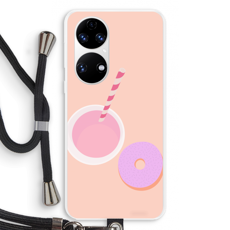 Donut: Huawei P50 Transparant Hoesje met koord