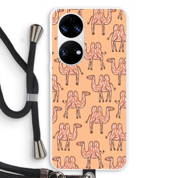 Kameel: Huawei P50 Transparant Hoesje met koord