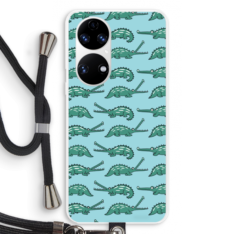 Kroko: Huawei P50 Transparant Hoesje met koord