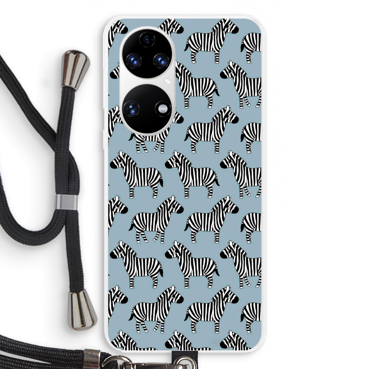 Zebra: Huawei P50 Transparant Hoesje met koord