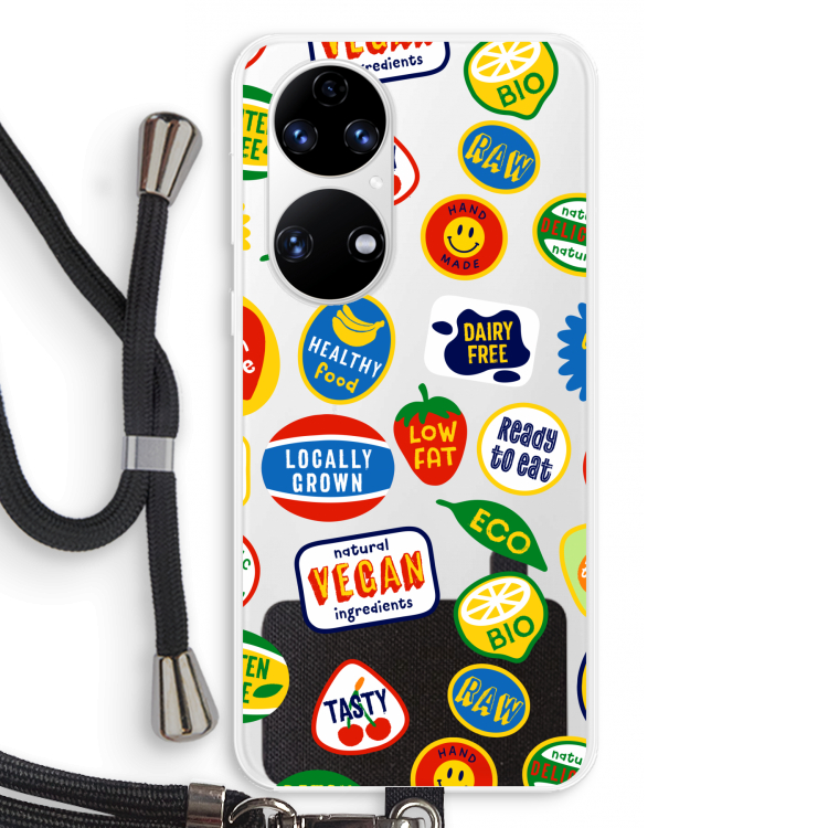 Fruitsticker: Huawei P50 Transparant Hoesje met koord
