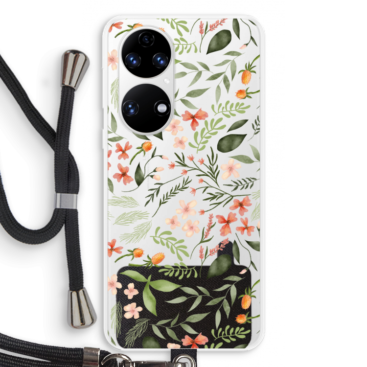 Sweet little flowers: Huawei P50 Transparant Hoesje met koord